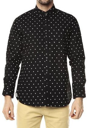 Camisa Negra-Blanca Kenneth Cole
