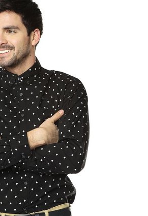 Camisa Negra-Blanca Kenneth Cole