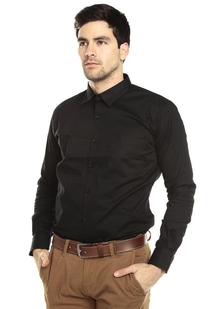 Camisa Negra Kenneth Cole
