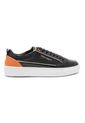 Tenis En Cuero Italiano NegroxNaranja King Pieces Mazoni de King pieces