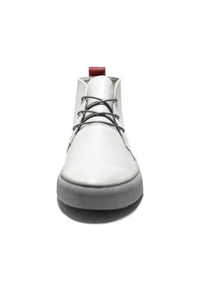 Tenis En Cuero Italiano Blanco Perforado Tiza X Rojo King Pieces Detor 4