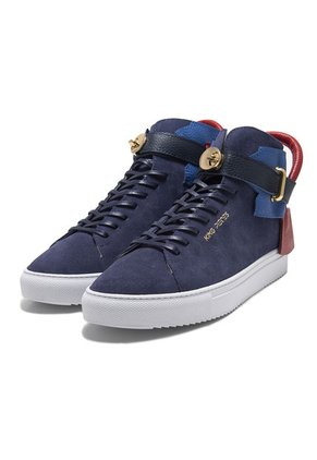 Tenis En Cuero Argentino Nobuck Azul King Pieces Argento 4