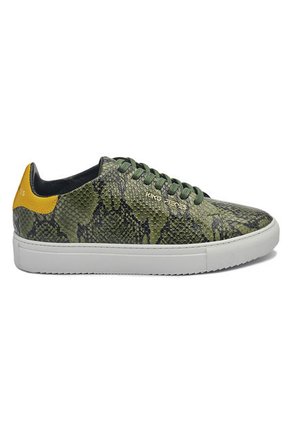 Tenis En Cuero Italiano Verde Textura Piton King Pieces Lourdes