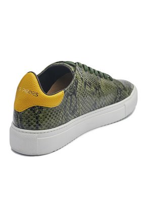 Tenis En Cuero Italiano Verde Textura Piton King Pieces Lourdes