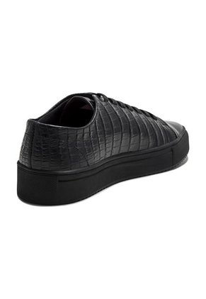 Tenis En Cuero Italiano Repujado Negro King Pieces Navi R 4