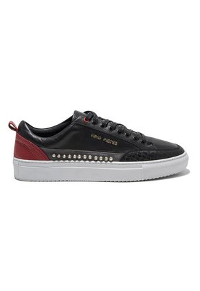 Tenis En Cuero Argentino Liso NegroxRojo King Pieces Mazoni Taches 4