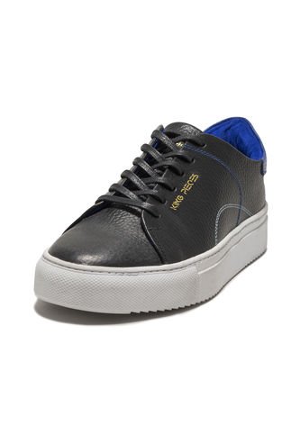 Tenis En Cuero Argentino Liso  Negro Con Azul King Pieces Lourdes 24 King pieces