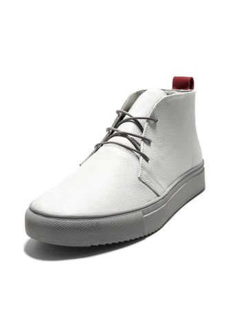 Tenis En Cuero Italiano Blanco Perforado Tiza X Rojo King Pieces Detor 4 King pieces