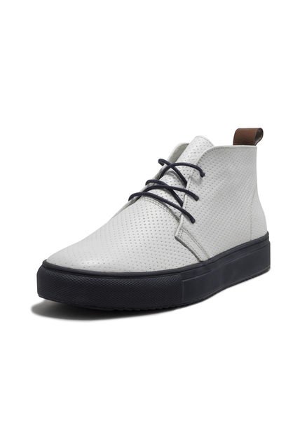 Tenis En Cuero Italiano Blanco Perforado King Pieces Detor 4