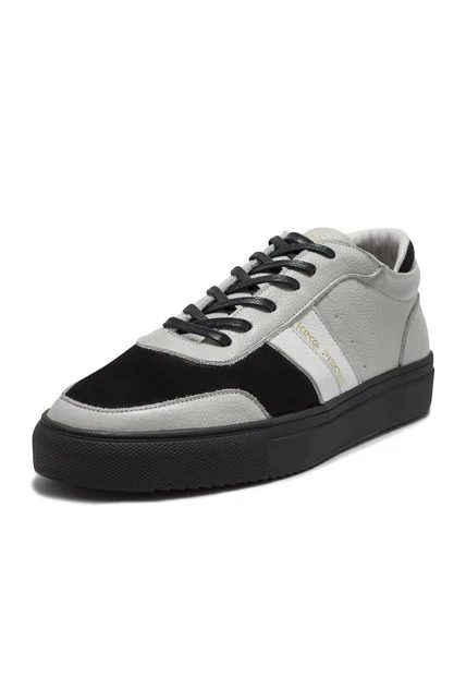 Tenis En Cuero Italiano Gris King Pieces Boston 4