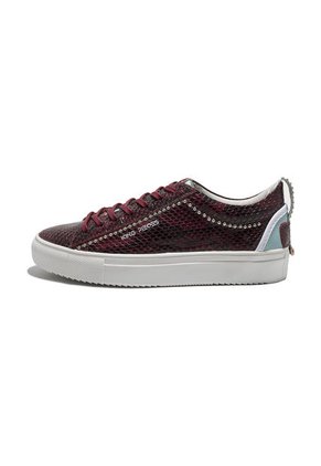 Tenis En Cuero Italiano Textura Piton Vinotinto King Pieces Buchem 4
