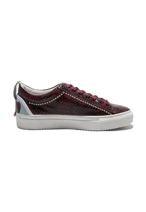 Tenis En Cuero Italiano Textura Piton Vinotinto King Pieces Buchem 4