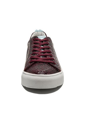 Tenis En Cuero Italiano Textura Piton Vinotinto King Pieces Buchem 4