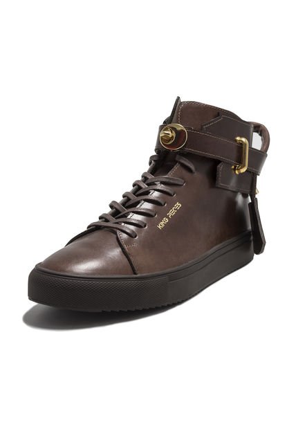 Tenis En Cuero Argentino Liso Café King Pieces Argento 4
