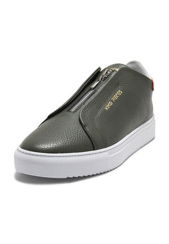 Tenis En Cuero Argentino Liso Verde King Pieces Arigat 4 King pieces