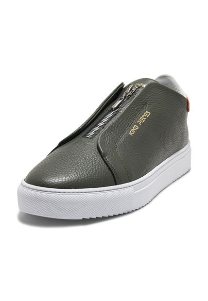 Tenis En Cuero Argentino Liso Verde King Pieces Arigat 4