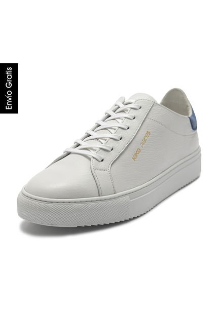 Tenis En Cuero Argentino Blanco X Azul King Pieces Rayden 4