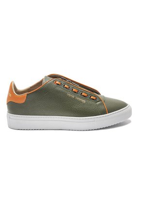 Tenis En Cuero Argentino Liso Verde X Naranja KING PIECES Seiko 4