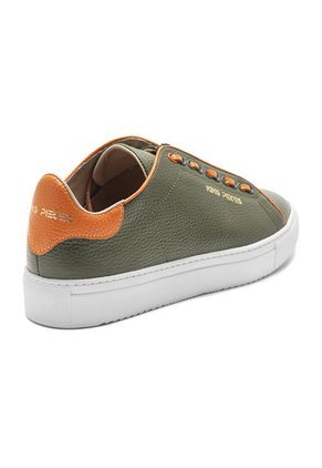 Tenis En Cuero Argentino Liso Verde X Naranja KING PIECES Seiko 4