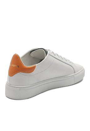 Tenis En Cuero Argentino Liso Blanco X Naranja King Pieces Rayden 4