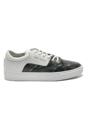Tenis En Cuero Argentino Liso Blanco X Camuflado King Pieces Ryo