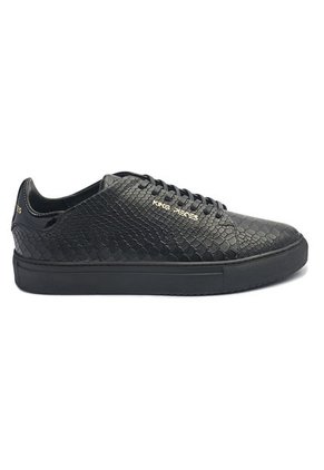 Tenis En Cuero Italiano Negro Textura Piton King Pieces Lourdes 4