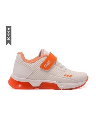 Tenis Klin Light 604034000 Para Niños-Blanco/Naranja Klin