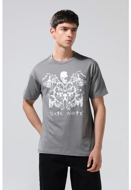 KOAJ CAMISETA MANGA LARGA CORTA GRIS DISEÑO DE DEATH NOTE