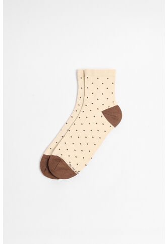 KOAJ Medias Cortas Kakis Claras Con Diseños De Puntos Koaj