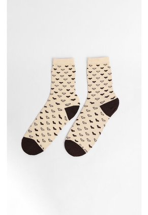 KOAJ Media Larga, Con Diseño En Jacquard De Corazones.