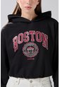 KOAJ Buzo Perchado Con Capota Negro Y Diseño College de Koaj