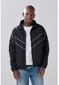 KOAJ Chaqueta Liviana Negra Con Cuello Alto Y Manga Ranglan de Koaj