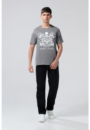 KOAJ CAMISETA MANGA LARGA CORTA GRIS DISEÑO DE DEATH NOTE