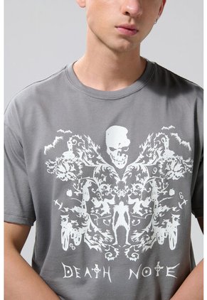 KOAJ CAMISETA MANGA LARGA CORTA GRIS DISEÑO DE DEATH NOTE
