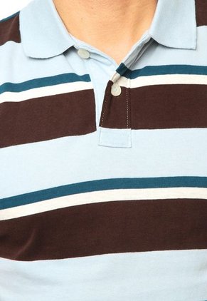 Camiseta Polo Azul Claro-Café Koaj