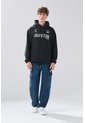 KOAJ Buzo Oversize Negro Perchado Con Capota Y Arte College de Koaj