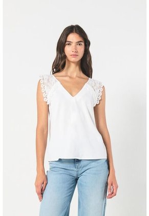 BLUSA KOAJ ESCOTE V ENCAJE 14517 4/24