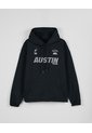 KOAJ Buzo Oversize Negro Perchado Con Capota Y Arte College de Koaj
