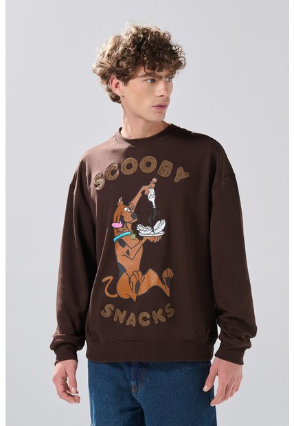 KOAJ Buzo Café Oscuro Cuello Redondo Oversize De Scooby-Doo
