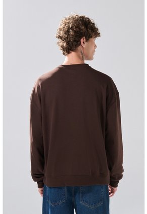 KOAJ Buzo Café Oscuro Cuello Redondo Oversize De Scooby-Doo
