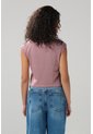 KOAJ Camiseta Rosada Con Arte College Y Manga Ranglan Corta de Koaj