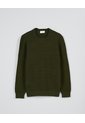 KOAJ Suéter Tejido Verde Cuello Redondo Con Texturas De Rayas de Koaj