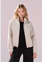 KOAJ Chaqueta Crema Clara En Paño Con Cuello Alto de Koaj