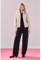 KOAJ Chaqueta Crema Clara En Paño Con Cuello Alto de Koaj