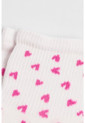 KOAJ Medias Cremas Claras Cortas Con Diseños De Corazones