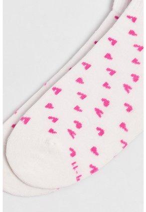 KOAJ Medias Cremas Claras Cortas Con Diseños De Corazones
