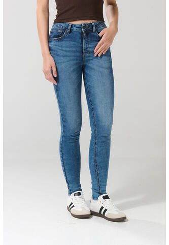 KOAJ Jean Push Up Tiro Alto Azul Claro Con Realce Y Desgastes Koaj