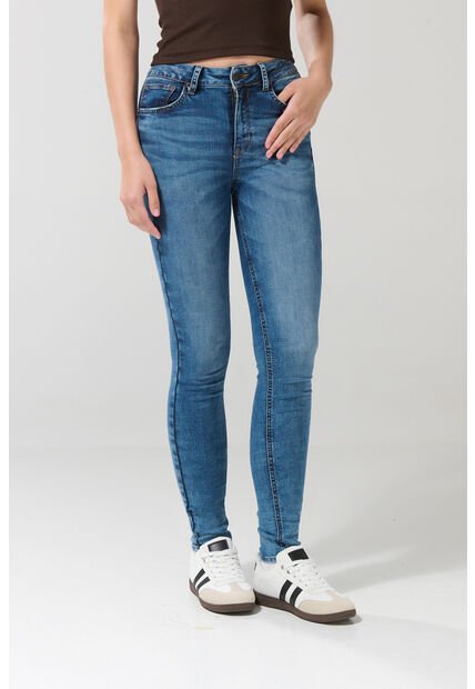 KOAJ Jean Push Up Tiro Alto Azul Claro Con Realce Y Desgastes