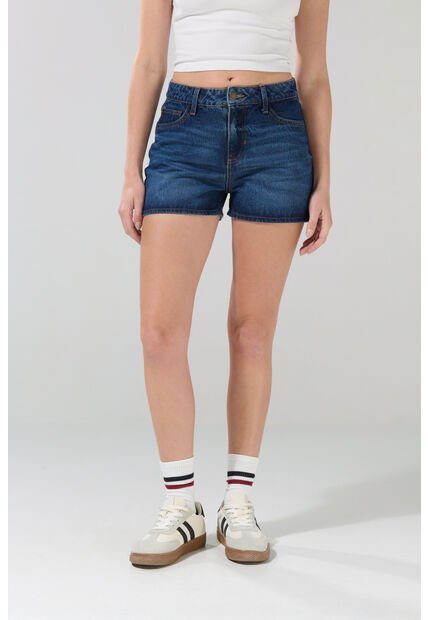 KOAJ Short De Jean Azul Oscuro Con 5 Bolsillos Y Tiro Alto