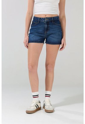 KOAJ Short De Jean Azul Oscuro Con 5 Bolsillos Y Tiro Alto